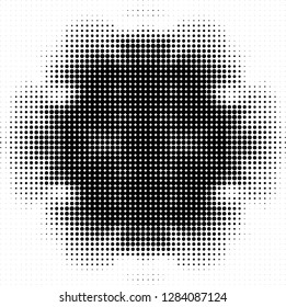 Abstract halftone black and white