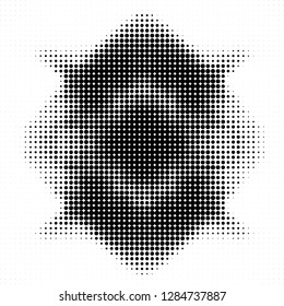 Abstract halftone black and white