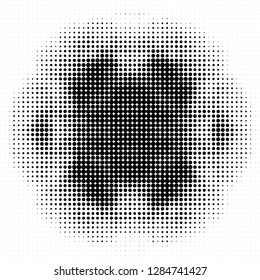 Abstract halftone black and white