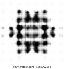 Abstract halftone black and white