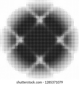 Abstract halftone black and white