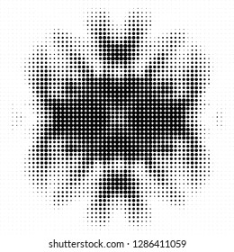 Abstract halftone black and white