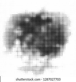 Abstract halftone black and white
