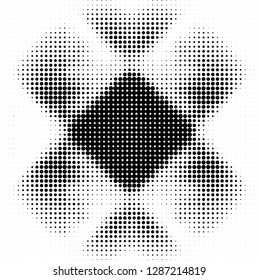 Abstract halftone black and white