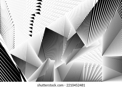 abstract halftone black and white background geometric dynamic pattern vector texture