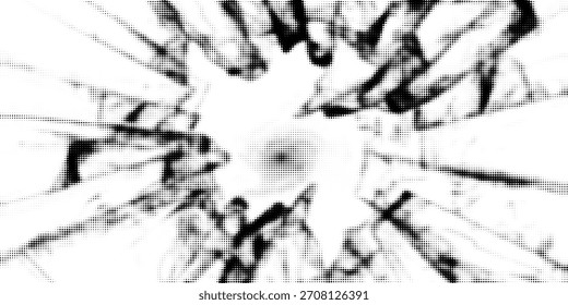 Fondo blanco y negro de semitono Abstractas. semitono de grieta de espejo