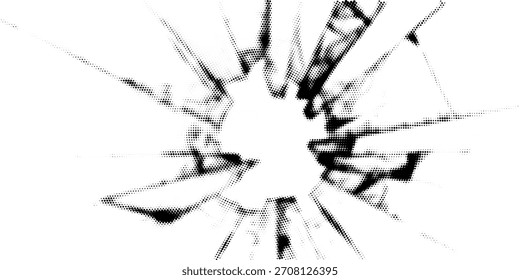Fondo blanco y negro de semitono Abstractas. semitono de grieta de espejo