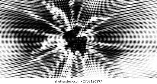 Fondo blanco y negro de semitono Abstractas. semitono de grieta de espejo