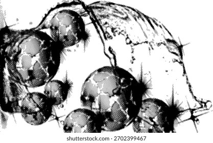 Abstract Halftone Black And White Background_31