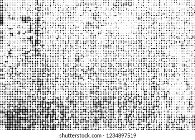 Abstract halftone black and white. Chaotic pattern of dots. Monochrome vector background