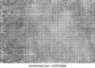Abstract halftone black and white. Chaotic pattern of dots. Monochrome vector background