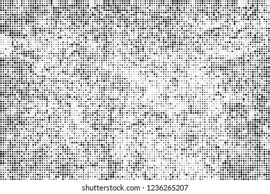 Abstract halftone black and white. Chaotic pattern of dots. Monochrome vector background
