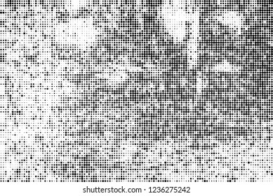 Abstract halftone black and white. Chaotic pattern of dots. Monochrome vector background