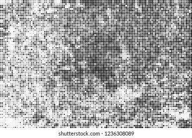 Abstract halftone black and white. Chaotic pattern of dots. Monochrome vector background