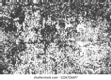 Abstract halftone black and white. Chaotic pattern of dots. Monochrome vector background