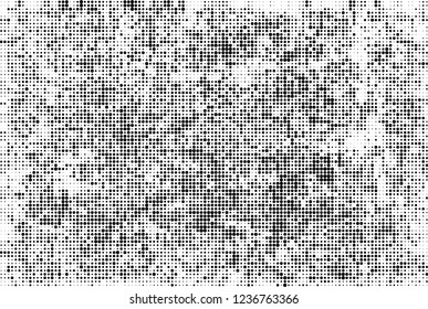 Abstract halftone black and white. Chaotic pattern of dots. Monochrome vector background