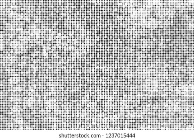 Abstract halftone black and white. Chaotic pattern of dots. Monochrome vector background