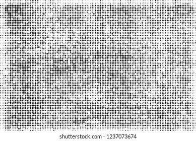 Abstract halftone black and white. Chaotic pattern of dots. Monochrome vector background