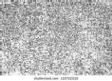 Abstract halftone black and white. Chaotic pattern of dots. Monochrome vector background