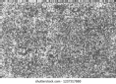 Abstract halftone black and white. Chaotic pattern of dots. Monochrome vector background