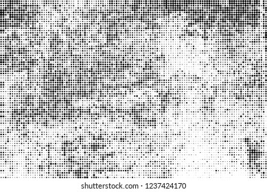 Abstract halftone black and white. Chaotic pattern of dots. Monochrome vector background