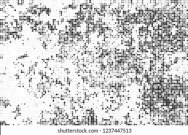 Abstract halftone black and white. Chaotic pattern of dots. Monochrome vector background