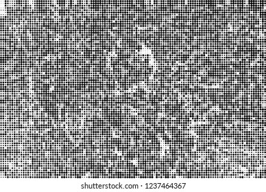 Abstract halftone black and white. Chaotic pattern of dots. Monochrome vector background