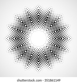 Abstract Halftone Black and White Isolated Modern Design Element