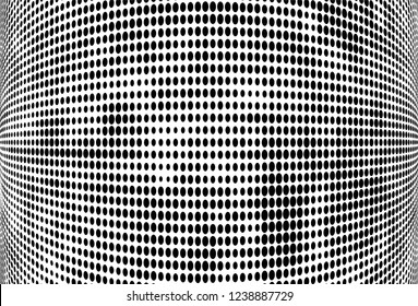 Abstract halftone black and white. A monochrome background of a chaotic pattern. Fantastic texture for printing on business cards, posters, labels