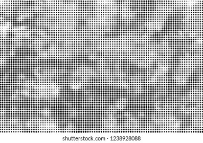 Abstract halftone black and white. A monochrome background of a chaotic pattern. Fantastic texture for printing on business cards, posters, labels