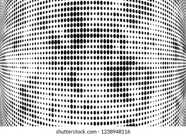 Abstract halftone black and white. A monochrome background of a chaotic pattern. Fantastic texture for printing on business cards, posters, labels