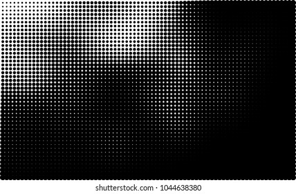 Abstract halftone black and white. The pattern of dots of ink gradient