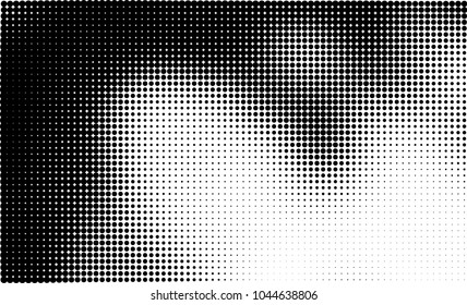Abstract halftone black and white. The pattern of dots of ink gradient
