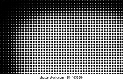 Abstract halftone black and white. The pattern of dots of ink gradient