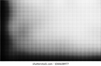 Abstract halftone black and white. The pattern of dots of ink gradient