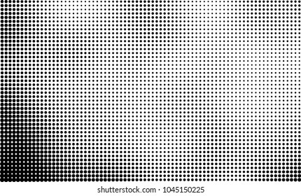 Abstract halftone black and white. The pattern of dots of ink gradient