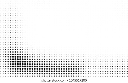 Abstract halftone black and white. The pattern of dots of ink gradient