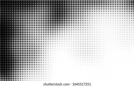 Abstract halftone black and white. The pattern of dots of ink gradient
