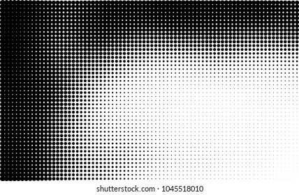 Abstract halftone black and white. The pattern of dots of ink gradient