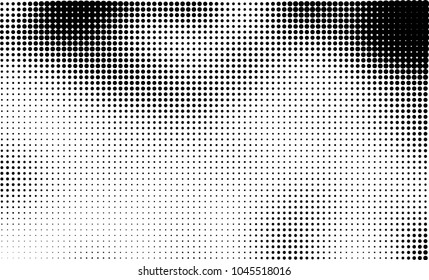 Abstract halftone black and white. The pattern of dots of ink gradient