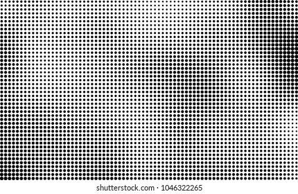 Abstract halftone black and white. The pattern of dots of ink gradient