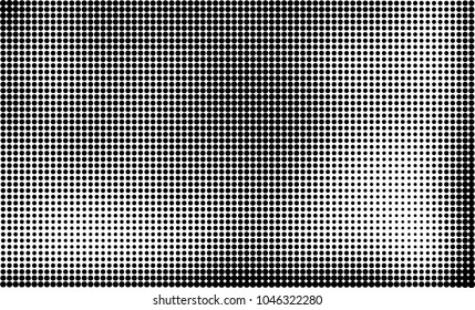 Abstract halftone black and white. The pattern of dots of ink gradient