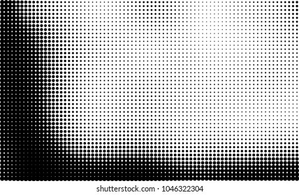 Abstract halftone black and white. The pattern of dots of ink gradient