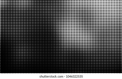 Abstract halftone black and white. The pattern of dots of ink gradient