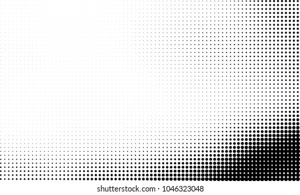 Abstract halftone black and white. The pattern of dots of ink gradient