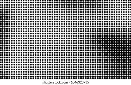 Abstract halftone black and white. The pattern of dots of ink gradient