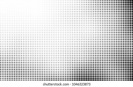 Abstract halftone black and white. The pattern of dots of ink gradient