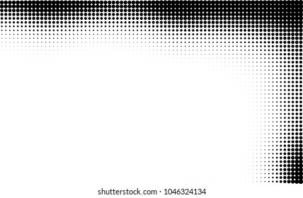 Abstract halftone black and white. The pattern of dots of ink gradient
