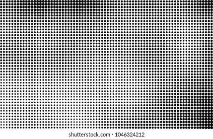 Abstract halftone black and white. The pattern of dots of ink gradient