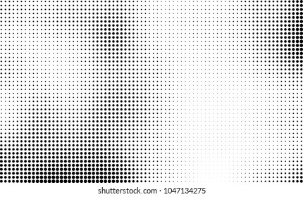 Abstract halftone black and white. The pattern of dots of ink gradient